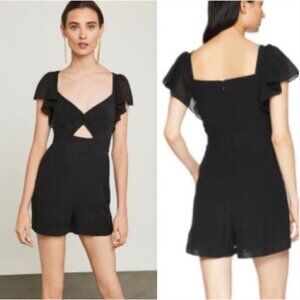 BCBGMAXAZRIA Twist-Front Black Romper